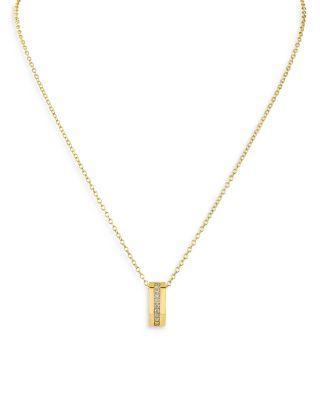 Pav&eacute; Ring Pendant Necklace in 14K Gold Plated by KENNETH JAY LANE