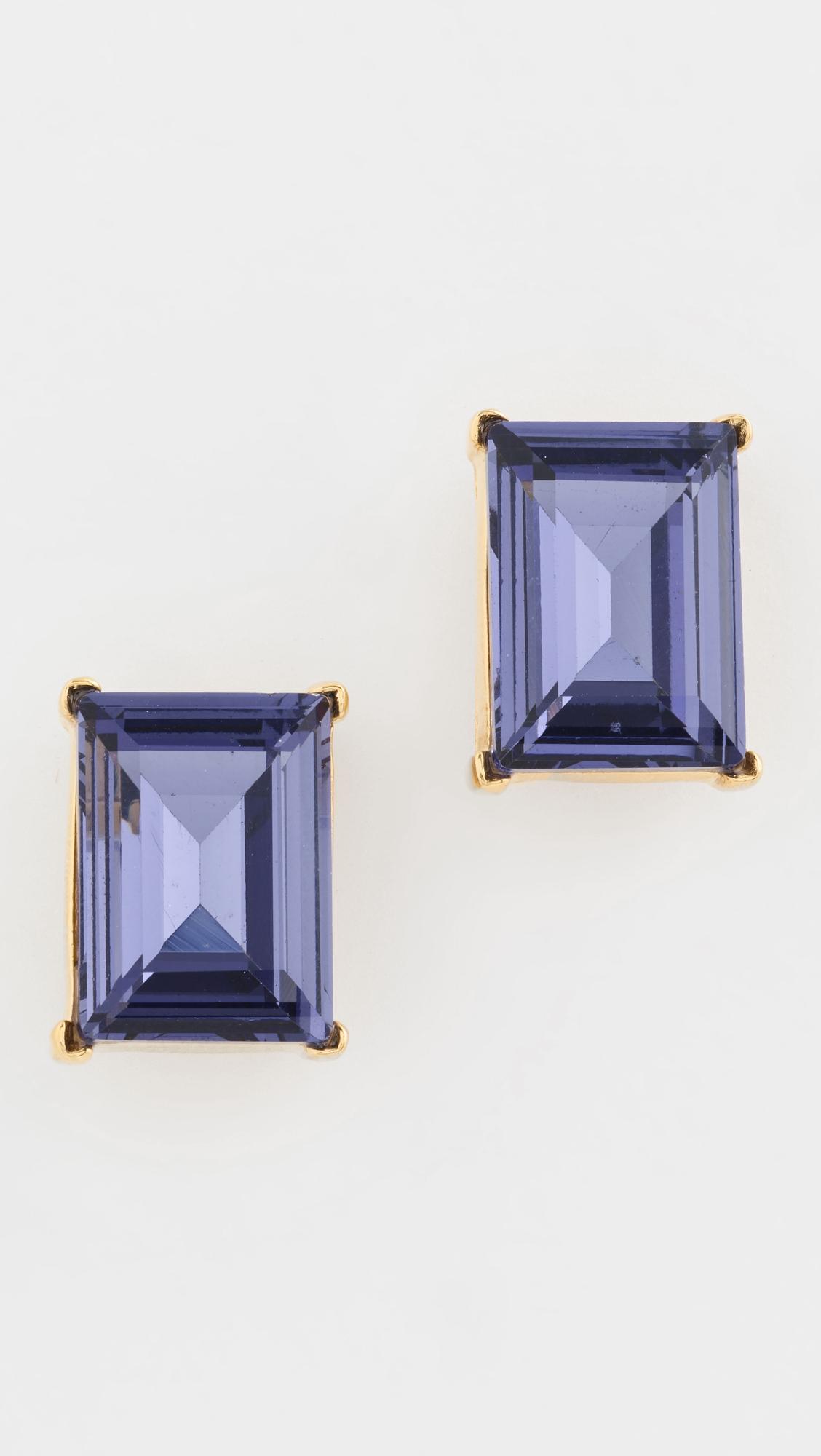 Rectangle Stone Pierced Earrings by KENNETH JAY LANE