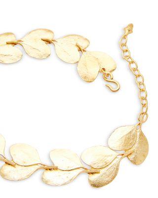 Textured Leaf Collar Necklace by KENNETH JAY LANE