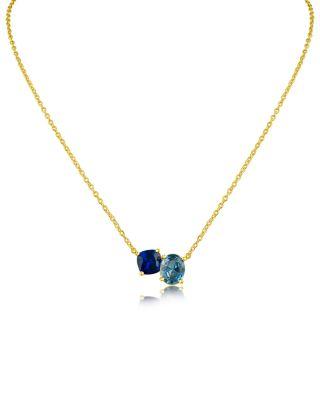 Tonal Blue Oval Cubic Zirconia Pendant Necklace by KENNETH JAY LANE