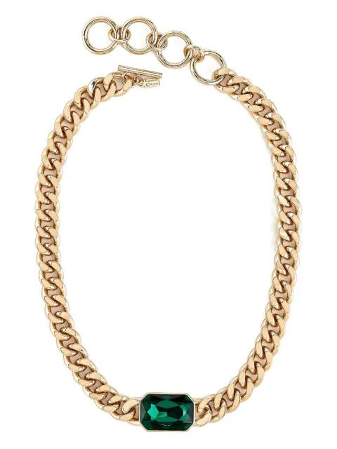curb-chain emerald necklace by KENNETH JAY LANE
