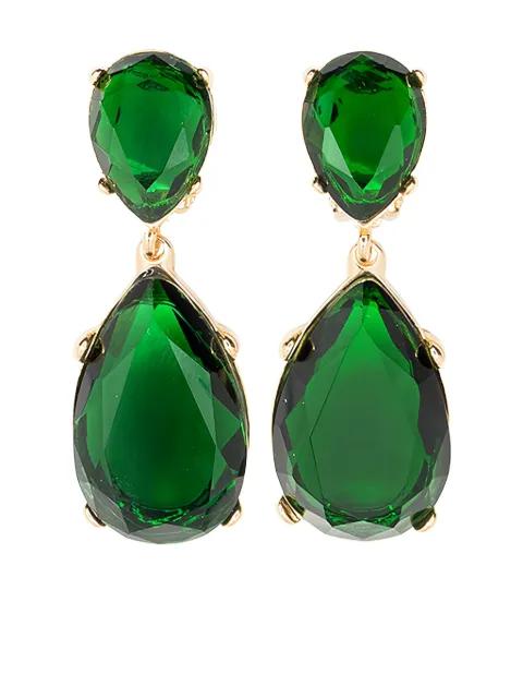 emerald-embellished earrings by KENNETH JAY LANE
