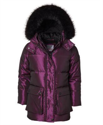 Big Girls' Iridescent Hooded Puffer Jacket by KENSIE GIRL