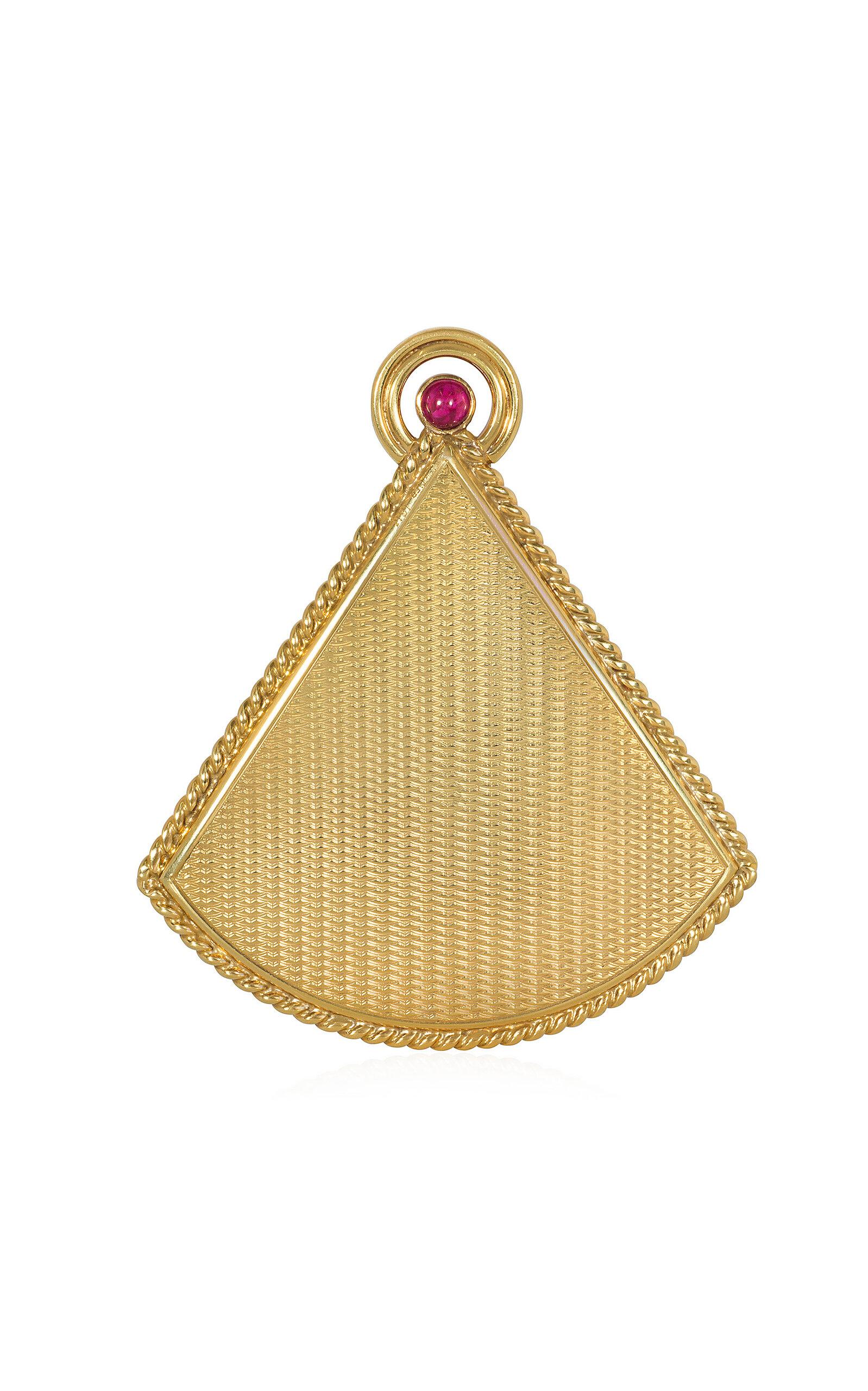 Kentshire Cartier Retro Hand Mirror 18K Yellow Gold Ruby Pendant - Moda Operandi by KENTSHIRE