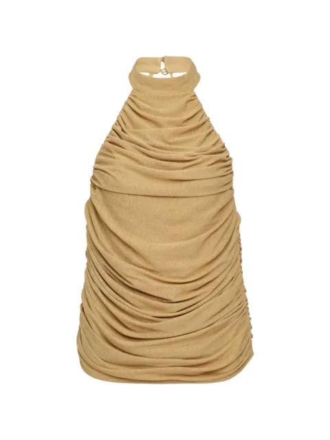 draped halter-neck top by KENZIE KLAMBIE