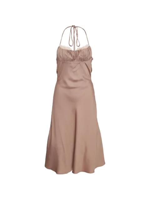 halterneck lace-trim midi dress by KENZIE KLAMBIE