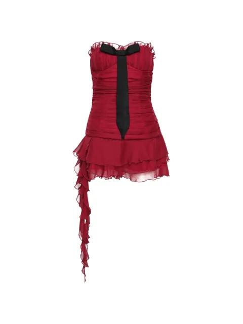 ruched ruffled mini dress by KENZIE KLAMBIE
