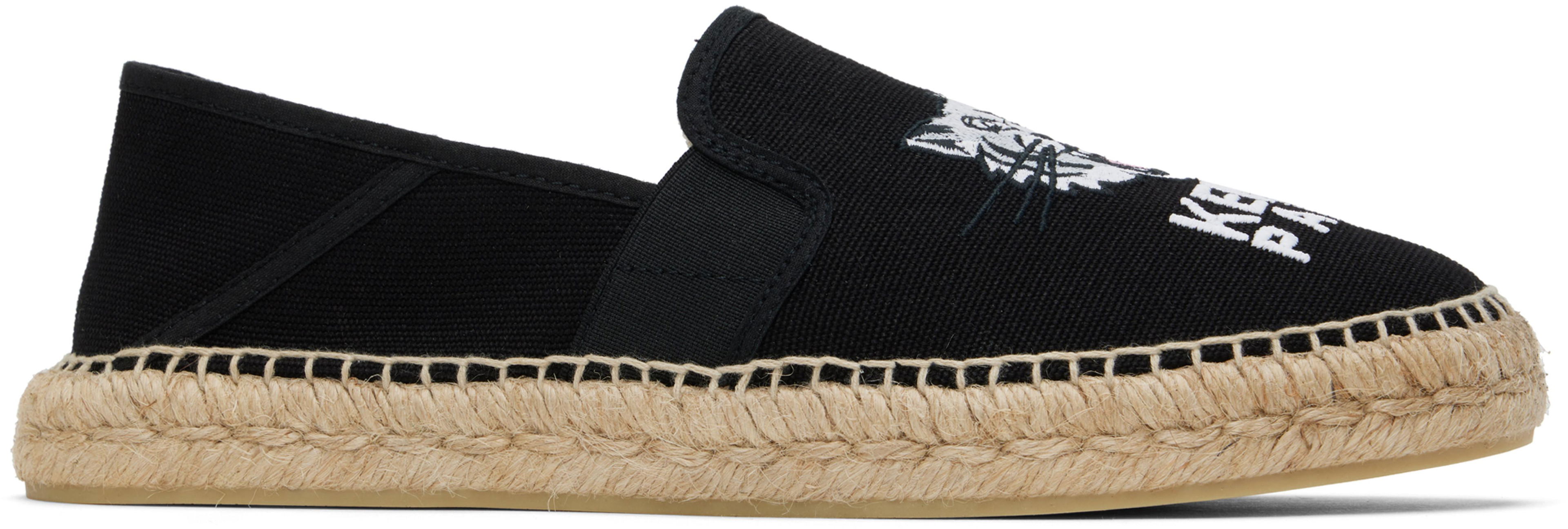 Black Kenzo Paris Elastic Espadrilles by KENZO