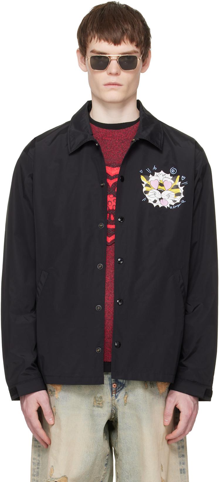 Black Kenzo Paris 'KENZO Wild Tiger' Light Coach Jacket by KENZO
