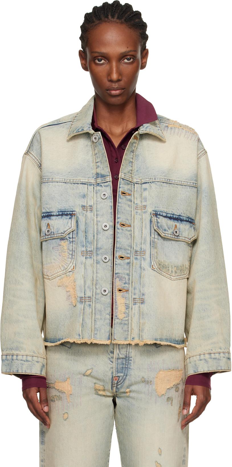Blue Kenzo Paris Denim Trucker Jacket by KENZO