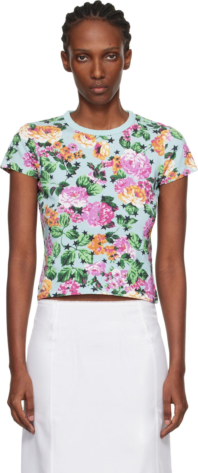 Blue Kenzo Paris 'KENZO Floral' T-shirt by KENZO
