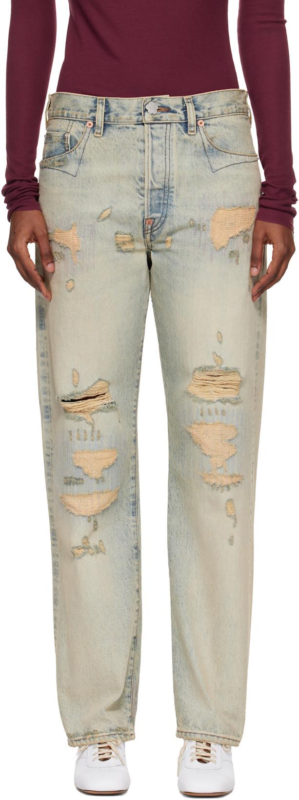 Blue Kenzo Paris Straight Jeans by KENZO