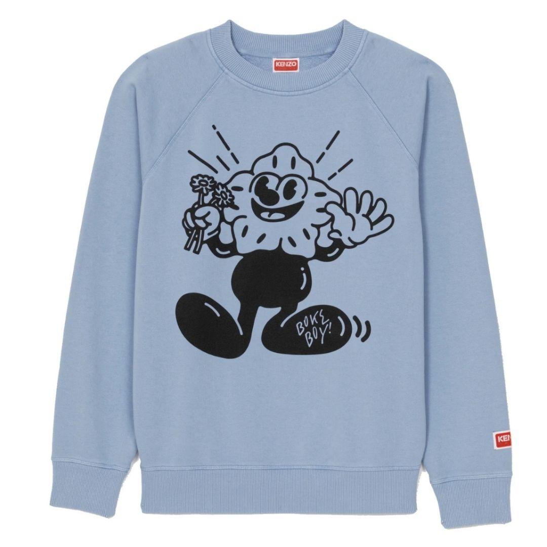 Boke Boy Flower Graphic Light Blue Sweatshirt by KENZO