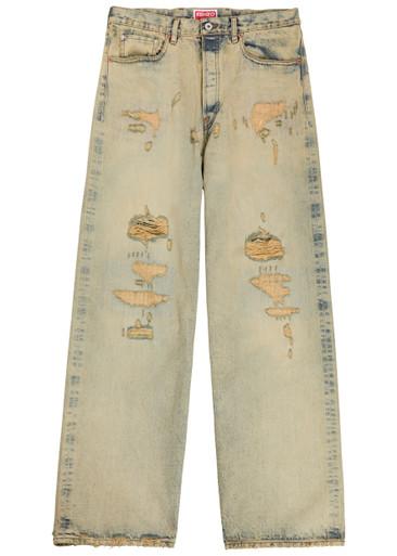 Distressed wide-leg jeans by KENZO