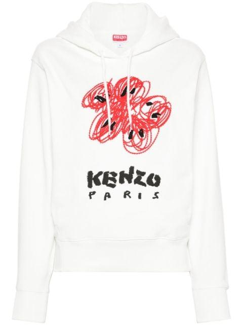Drawn Flowers embroidered hoodie by KENZO