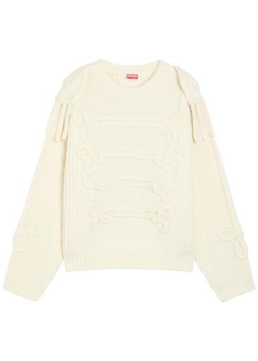 Fisherman cable-knit wool-blend jumper by KENZO