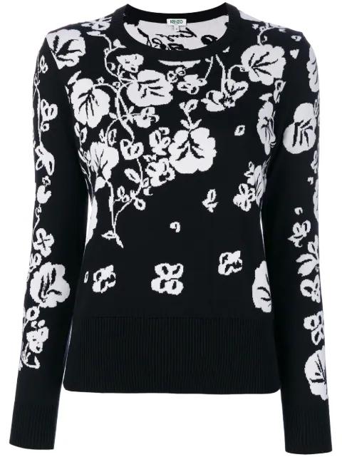 Floral Leaf intarsia jumper by KENZO