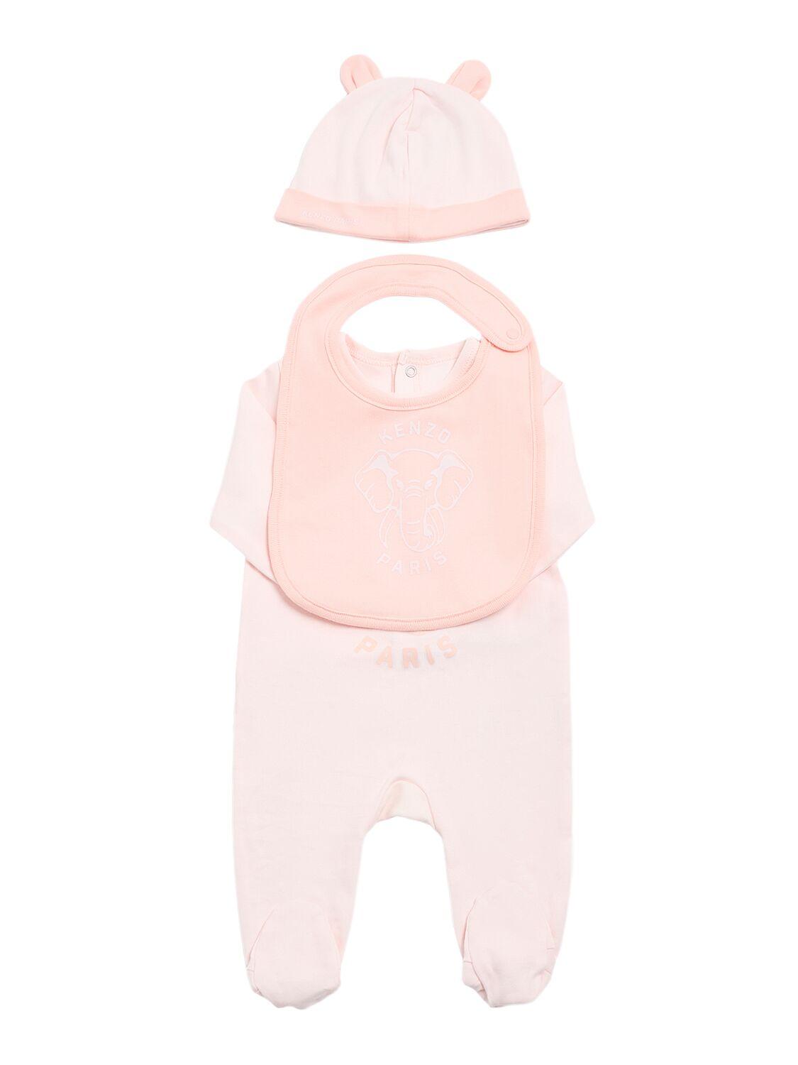 Cotton Romper, Bib & Hat by KENZO KIDS