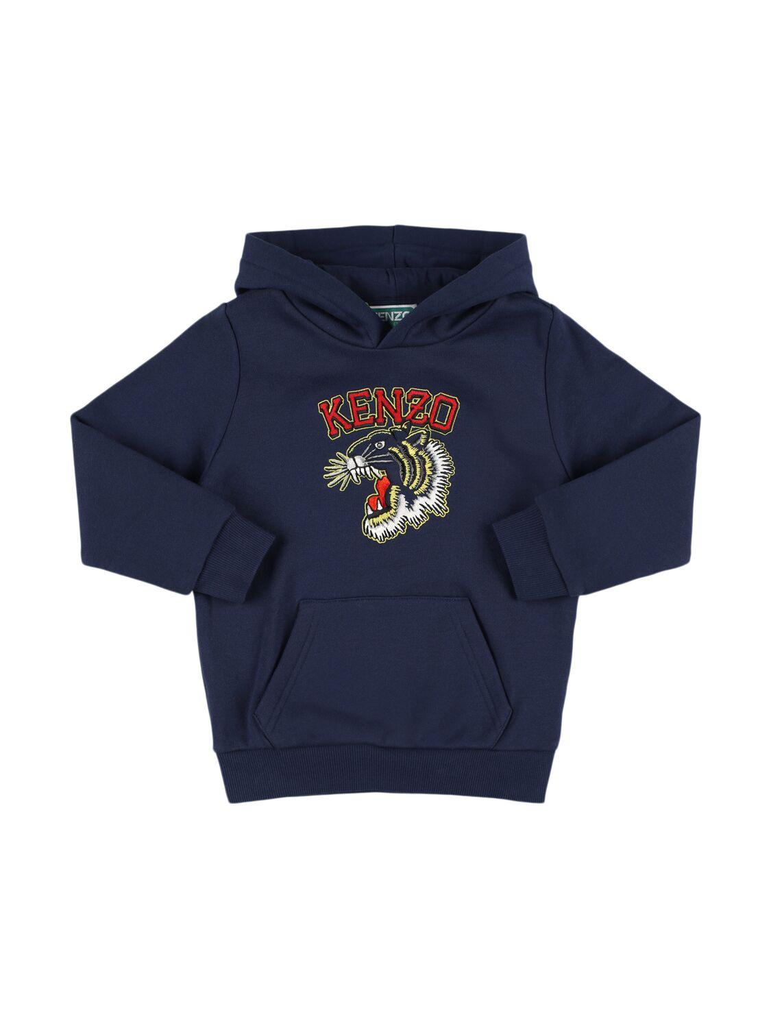 Embroidered Cotton Hooded Sweatshirt by KENZO KIDS