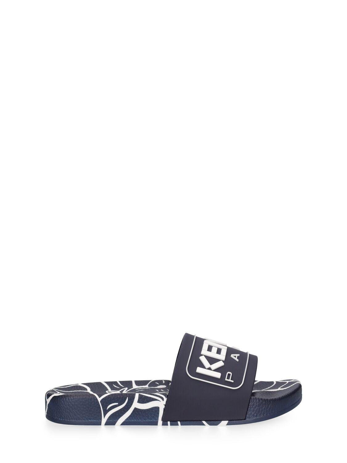 Logo Rubber Slide Sandals by KENZO KIDS