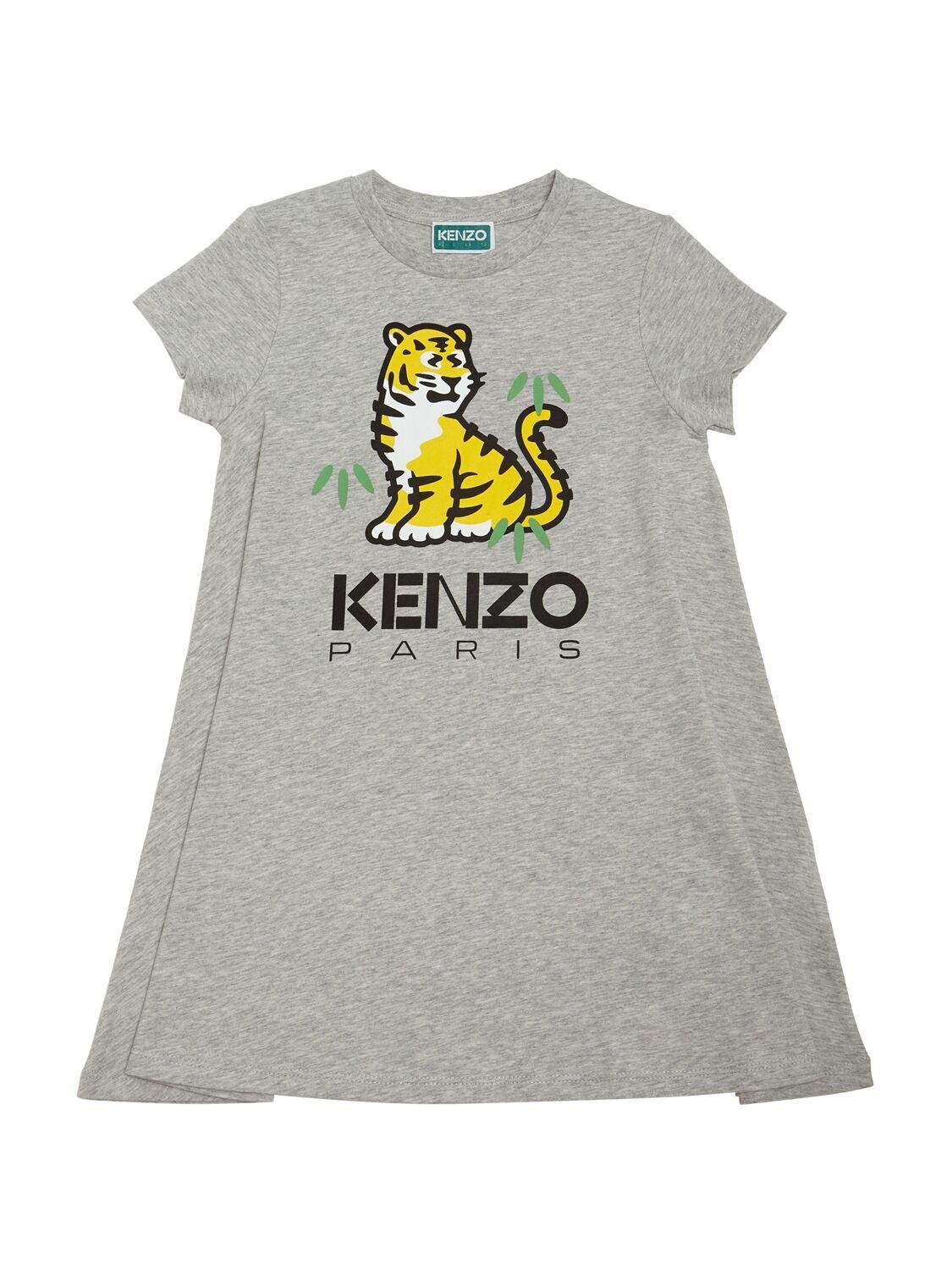 Printed Cotton Jersey Shirt Dress by KENZO KIDS