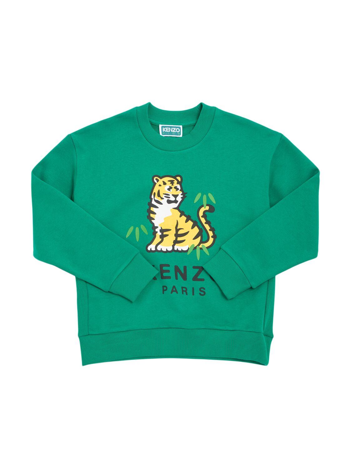 Printed Cotton Sweatshirt by KENZO KIDS