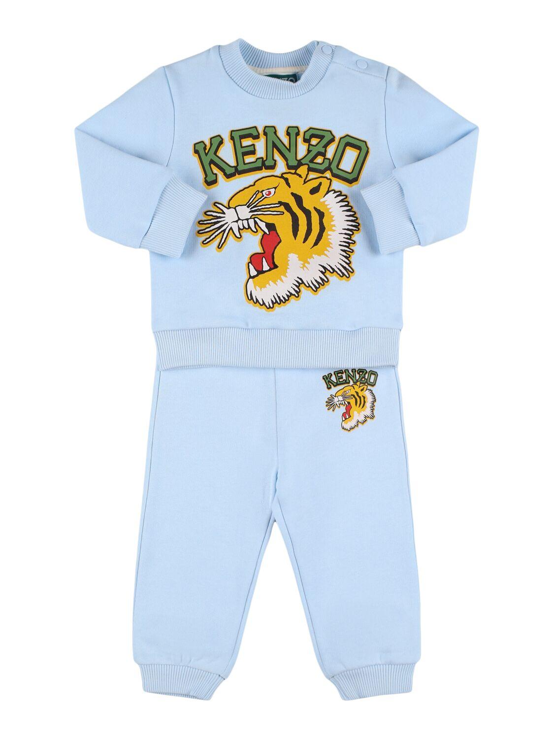 Printed Cotton Sweatshirt & Sweatpants by KENZO KIDS