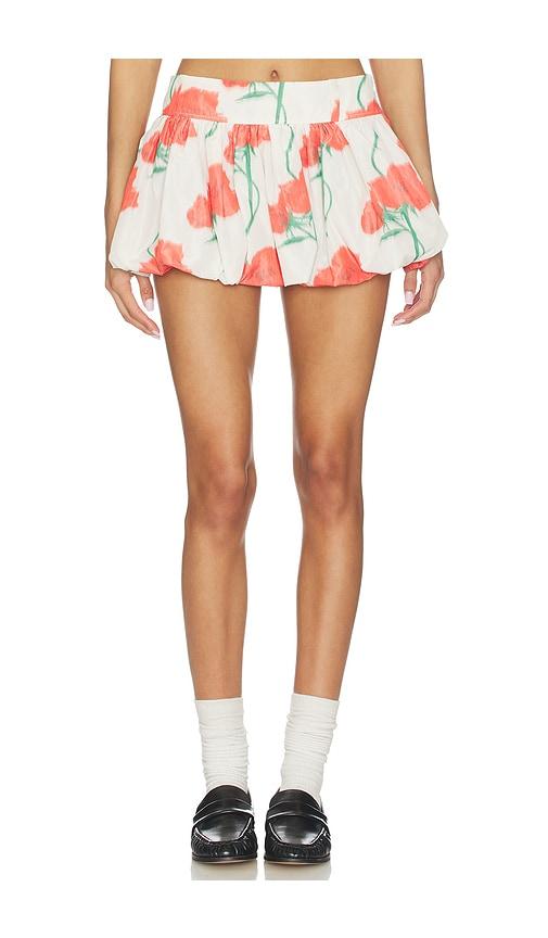 Kenzo Archive Rose Balloon Skirt in Ivory,Orange by KENZO