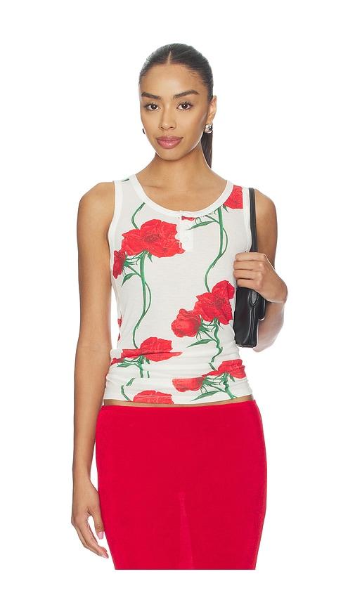Kenzo Archive Rose Tank Top in White by KENZO
