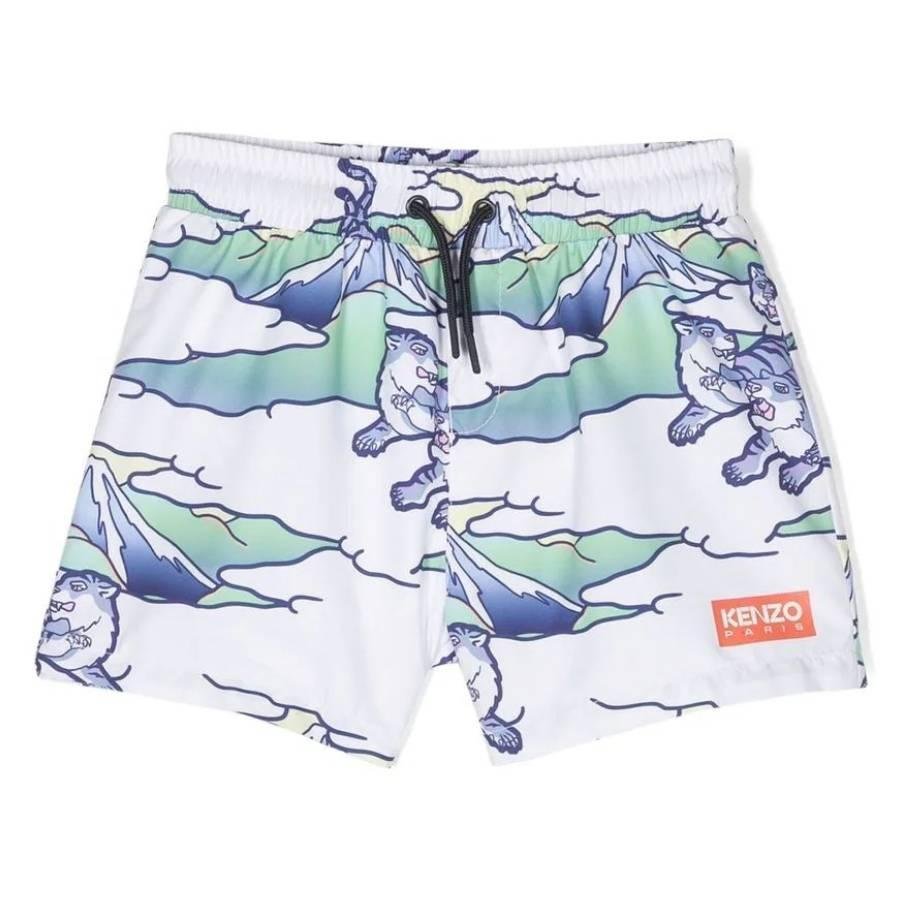 Kenzo Boys Animal Print Drawstring Swim Shorts by KENZO