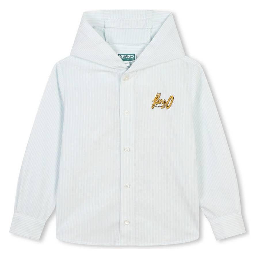 Kenzo Boys Stripe Hooded Cotton Oxford Shirt by KENZO