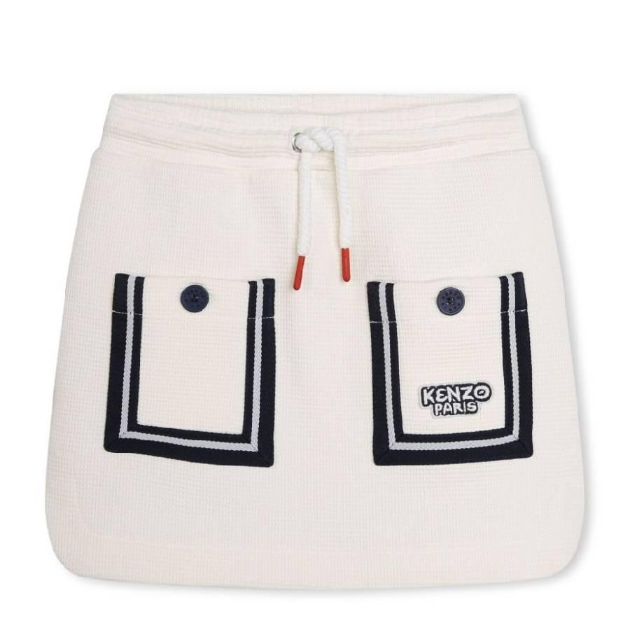 Kenzo Girls Drawstring Waisband Cotton Skirts by KENZO