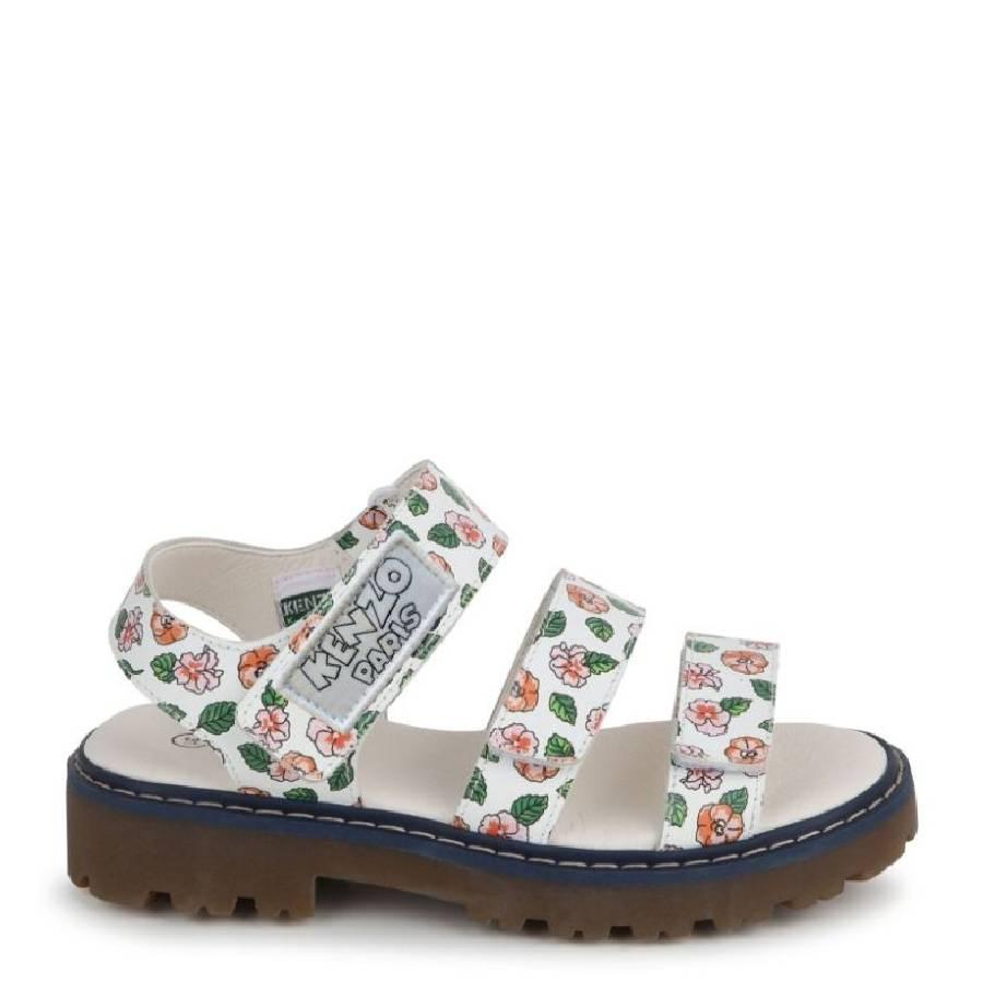 Kenzo Girls Floral Motif Logo-Patch Sandals by KENZO