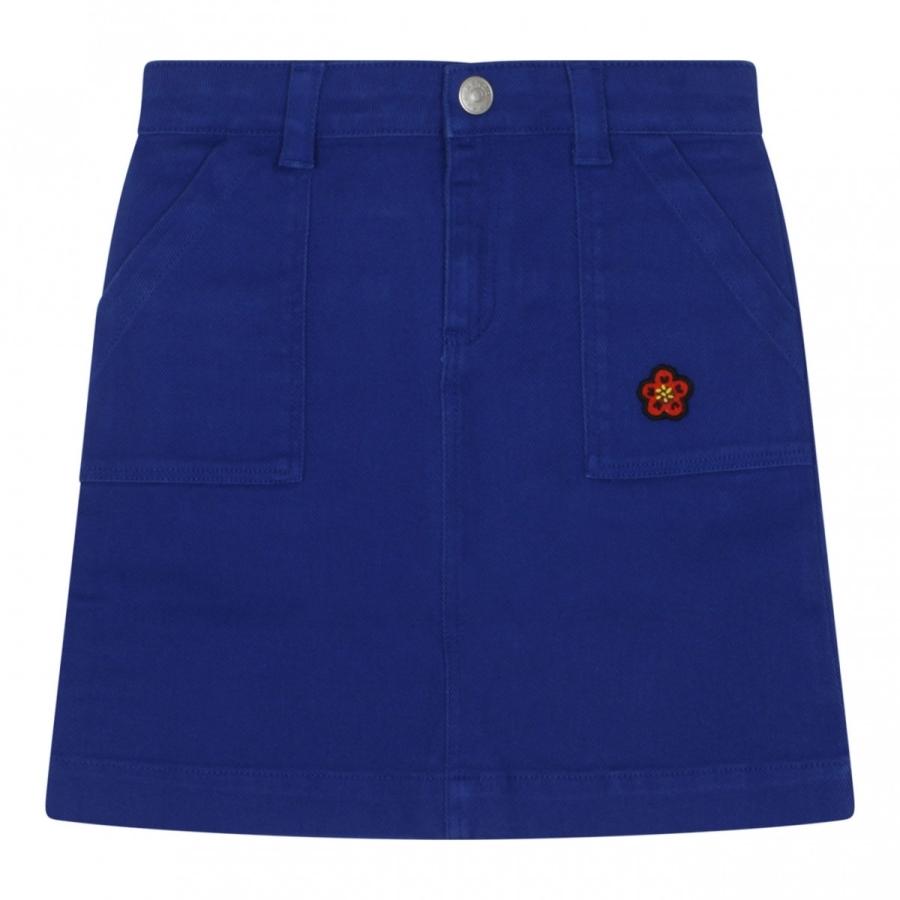 Kenzo Kids Logo-Patch Denim Skirt by KENZO