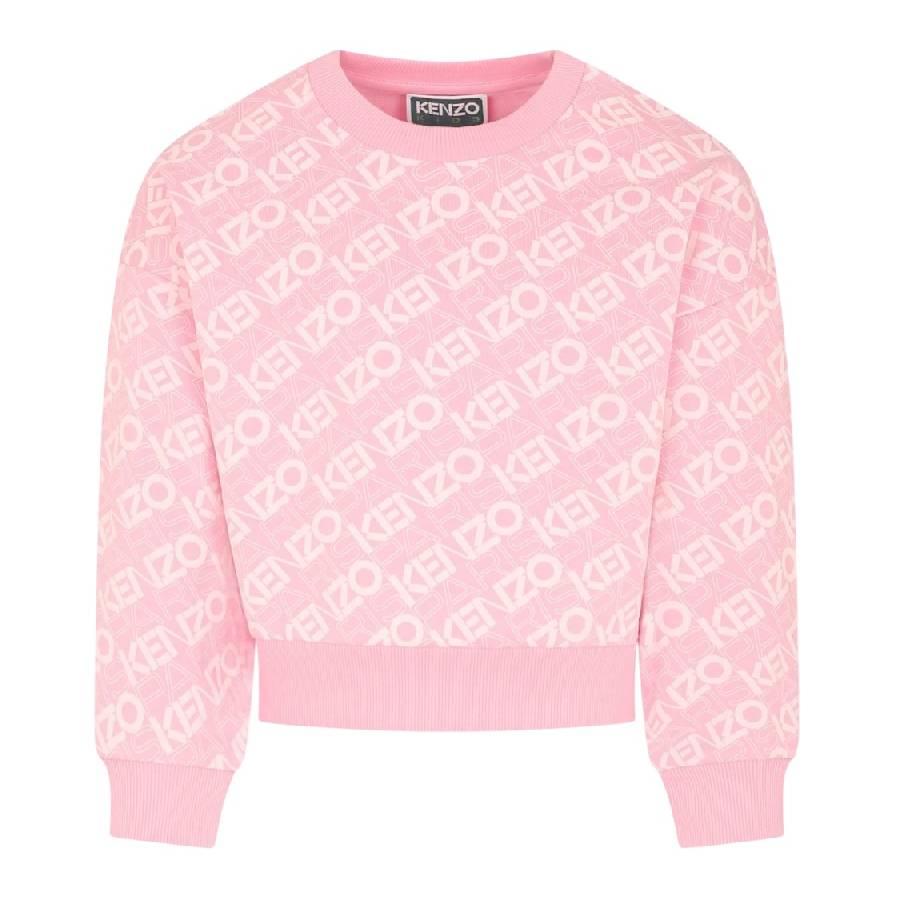 Kenzo Kids Monogram Logo Cotton Sweatshirt, by KENZO