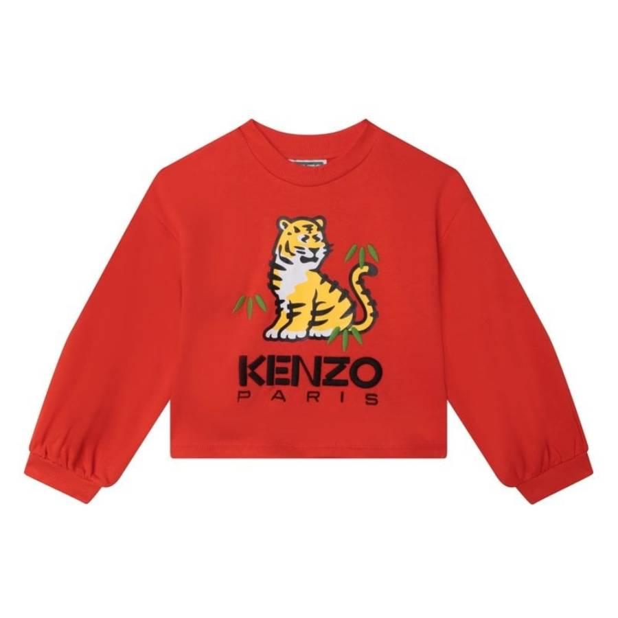 Kenzo Kids Tiger Embroidered Cotton Sweatshirt by KENZO