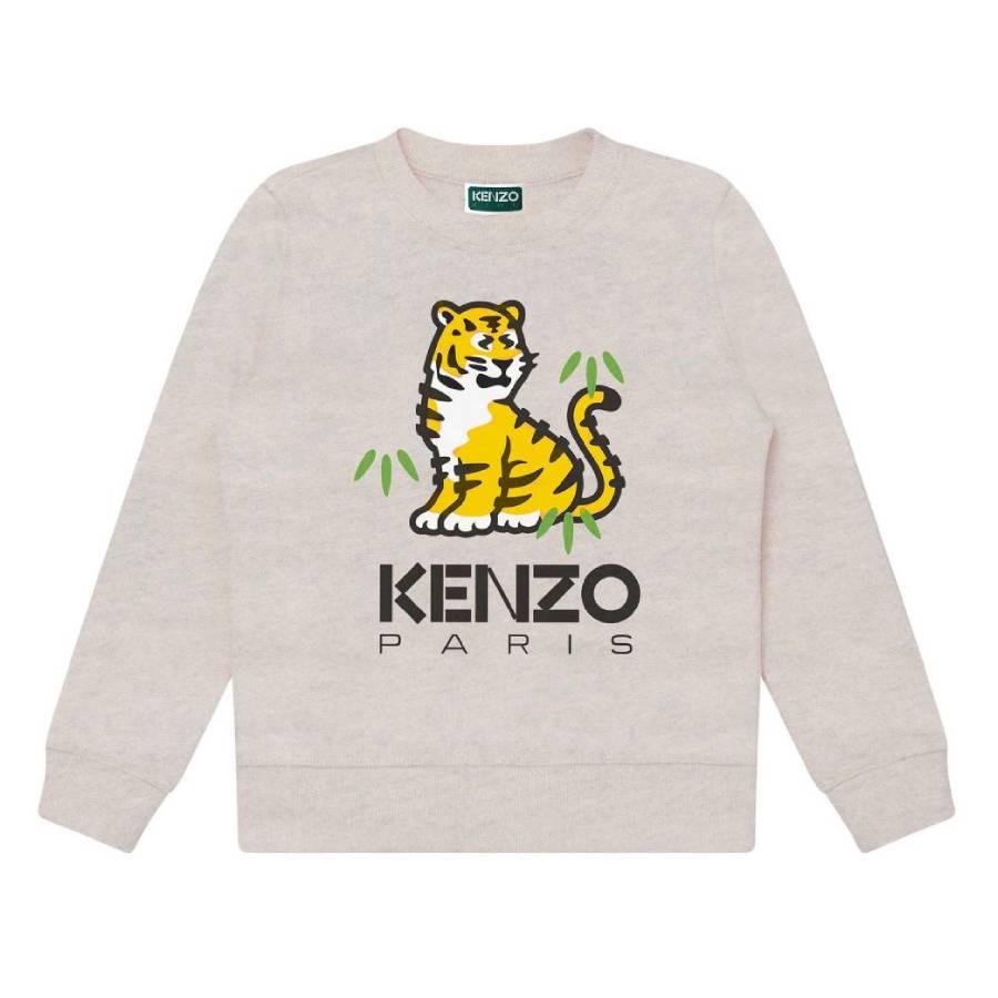 Kenzo Kids Tiger Print Cotton Sweatshirt by KENZO