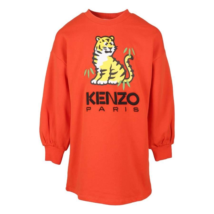 Kenzo Kids Tiger Print Long-Sleeve Dress by KENZO