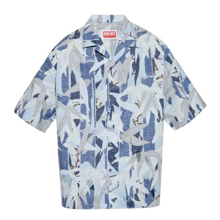 Kenzo Mens Chiku-Rin Camo Hawaiian Short Sleeved Shirt by KENZO