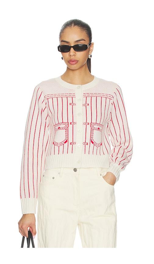 Kenzo Trompe L'oeil Cardigan in Ivory,Red by KENZO
