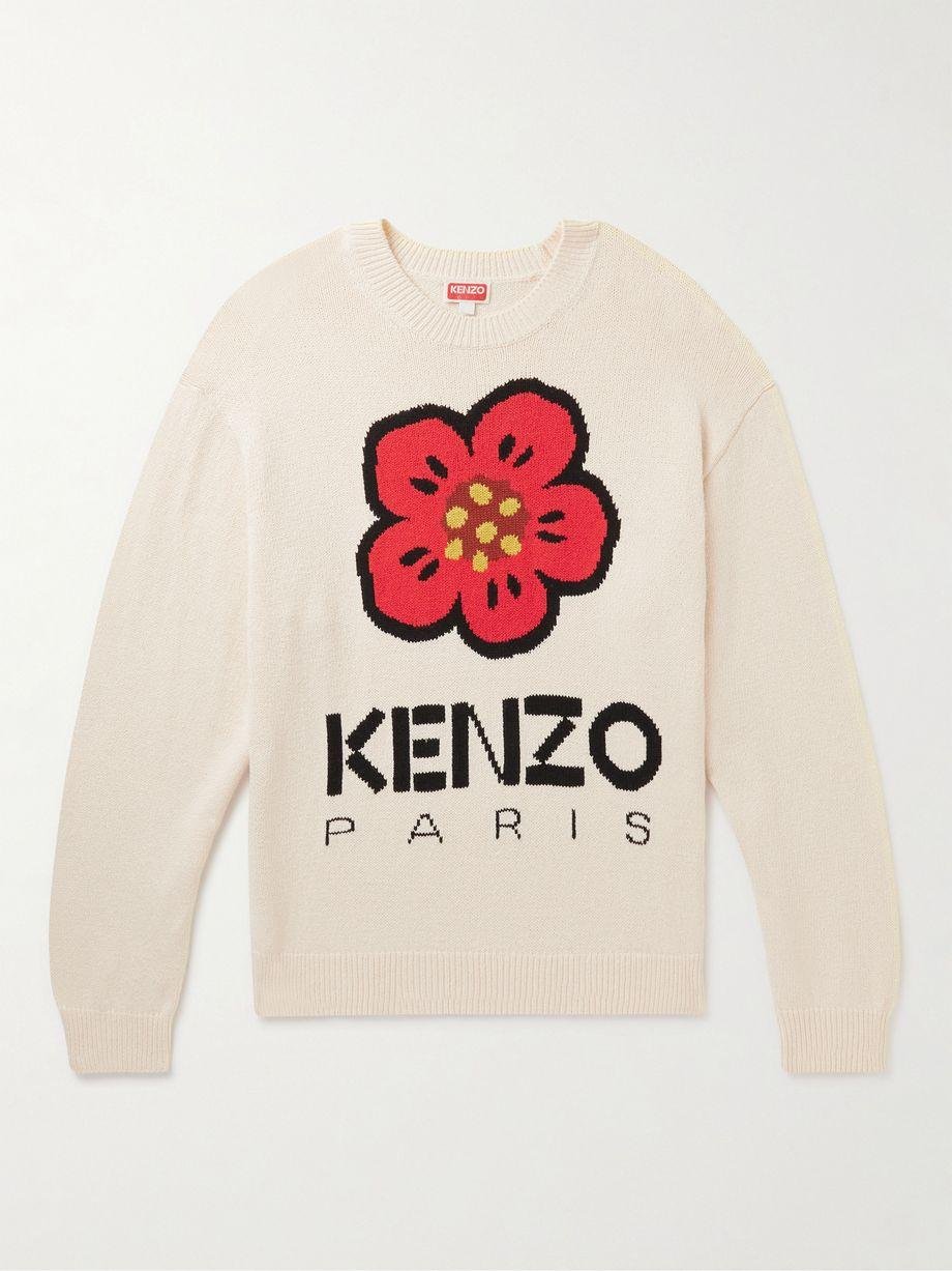 Logo-Jacquard Cotton-Blend Sweater by KENZO
