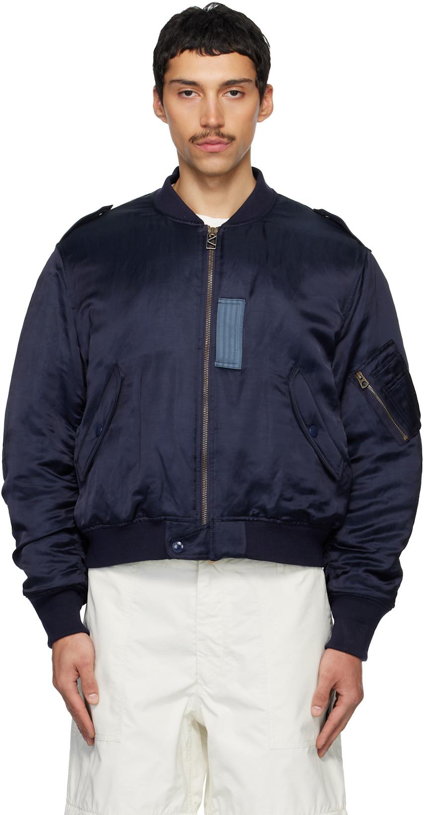 Navy Kenzo Paris 'KENZO Jungle Poem' Bomber Jacket by KENZO