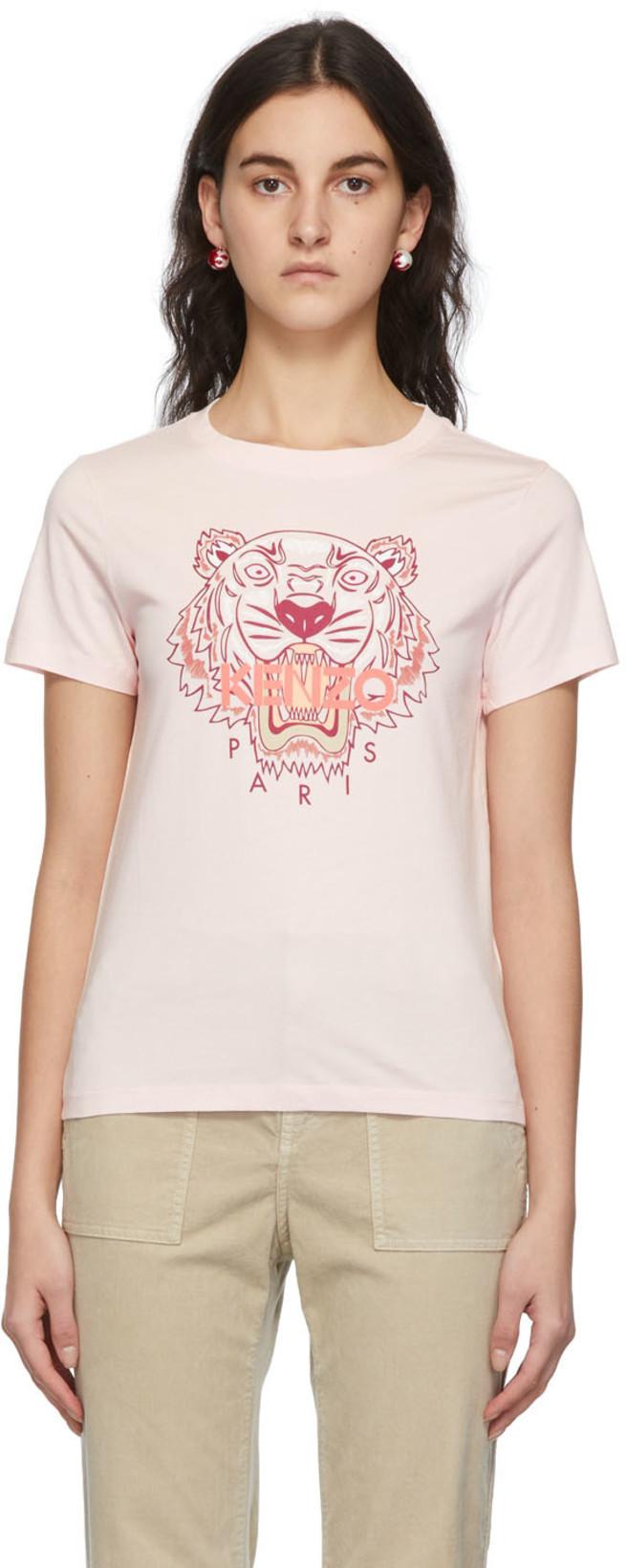 Pink Classic Tiger T-Shirt by KENZO