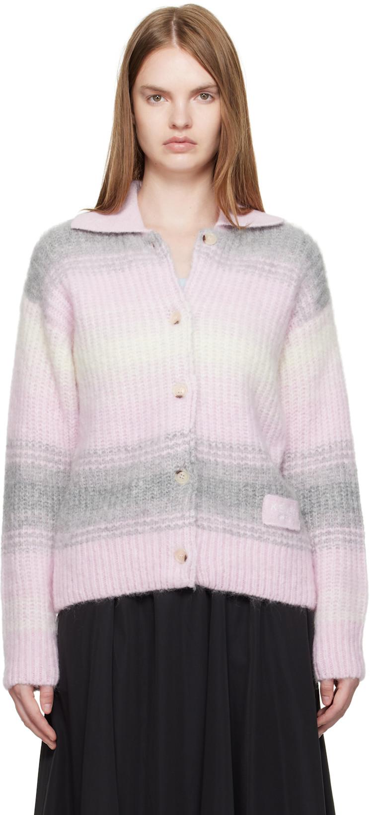 Pink Kenzo Paris 'KENZO Speed Stripe' Cardigan by KENZO