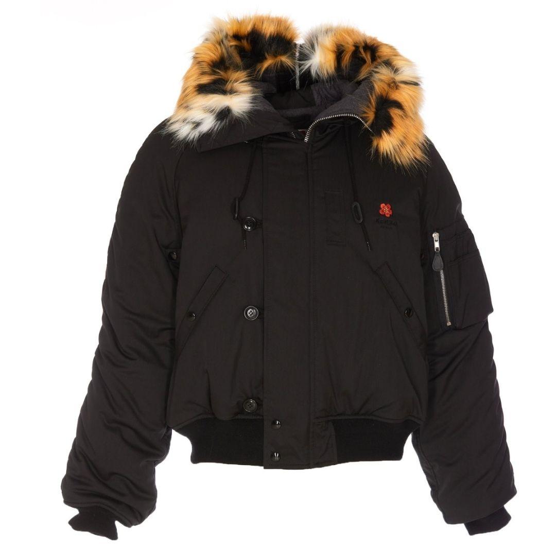 Plain Black Bomber Jacket by KENZO