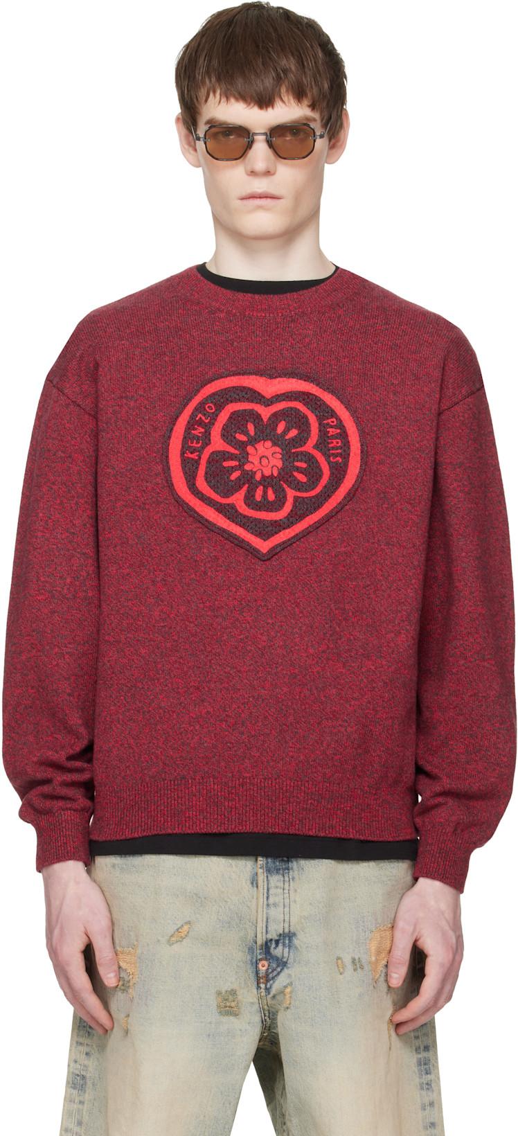 Red Kenzo Paris 'KENZO Boke Heart' Sweater by KENZO
