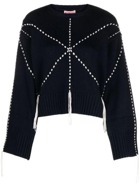 Sashiko-stitch wool blend jumper by KENZO