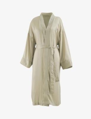 Shawl-collar belted woven bathrobe by KENZO