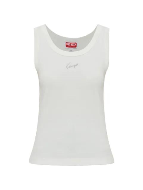 Signature logo-embroidered cotton tank top by KENZO