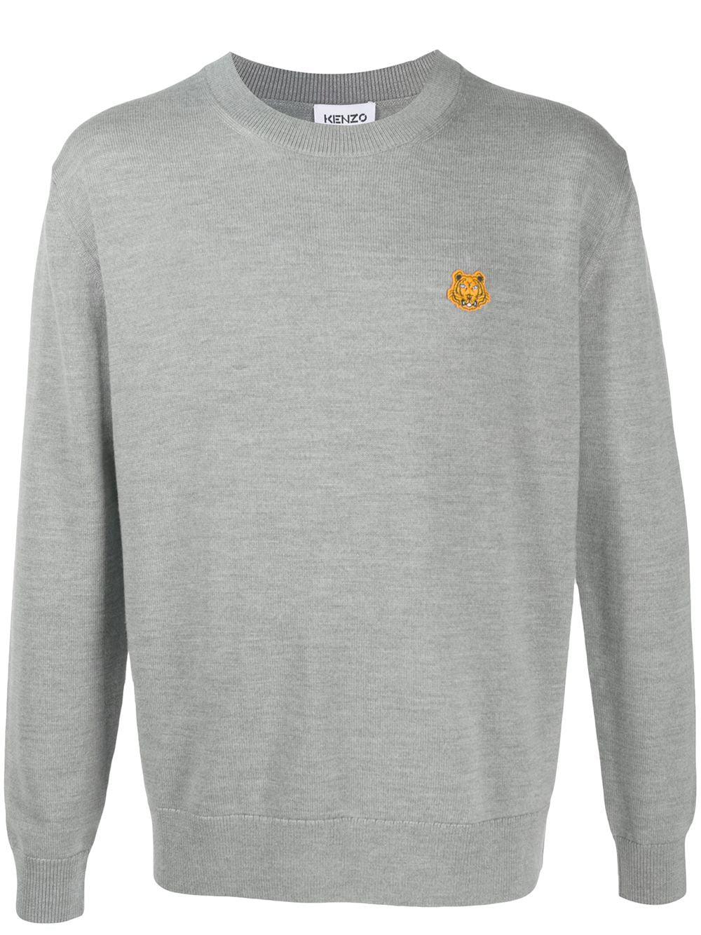 Tiger embroidered crew neck jumper by KENZO